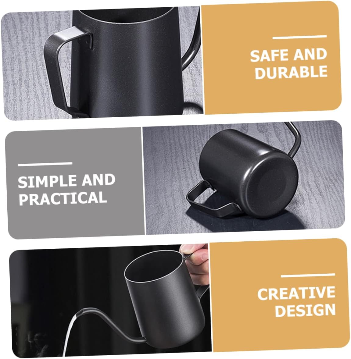 DECHOUS Handheld Stainless Steel Coffee Kettle Long Spout Drip Pot for Precise Brewing Scald Coffee Maker Tea Water Dispenser Safe and Design image number 6