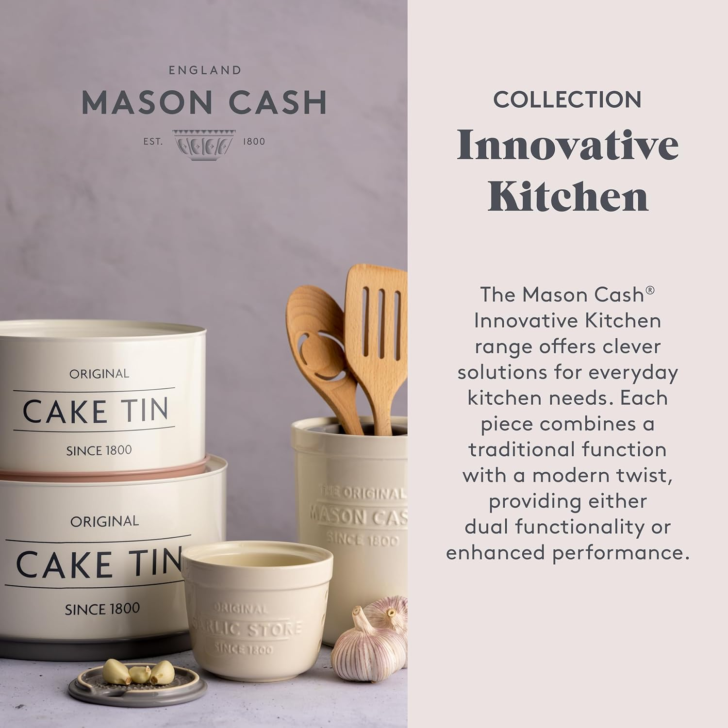 Mason Cash Innovative Kitchen Set of 2 Rectangular Tins, 1.7 Litre / 2.5 Litre - Colour Coated Steel