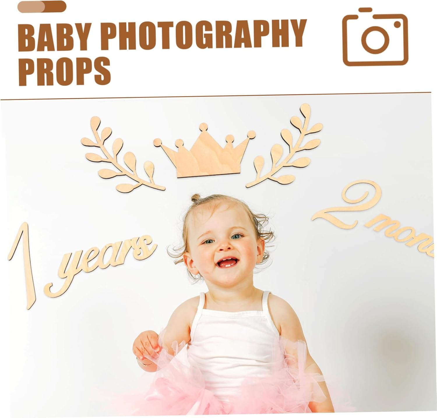 Wooden Milestone Disc for Newborn Announcement Signs Months Growth Cards Delicate Party Decorations for Shower image number 2