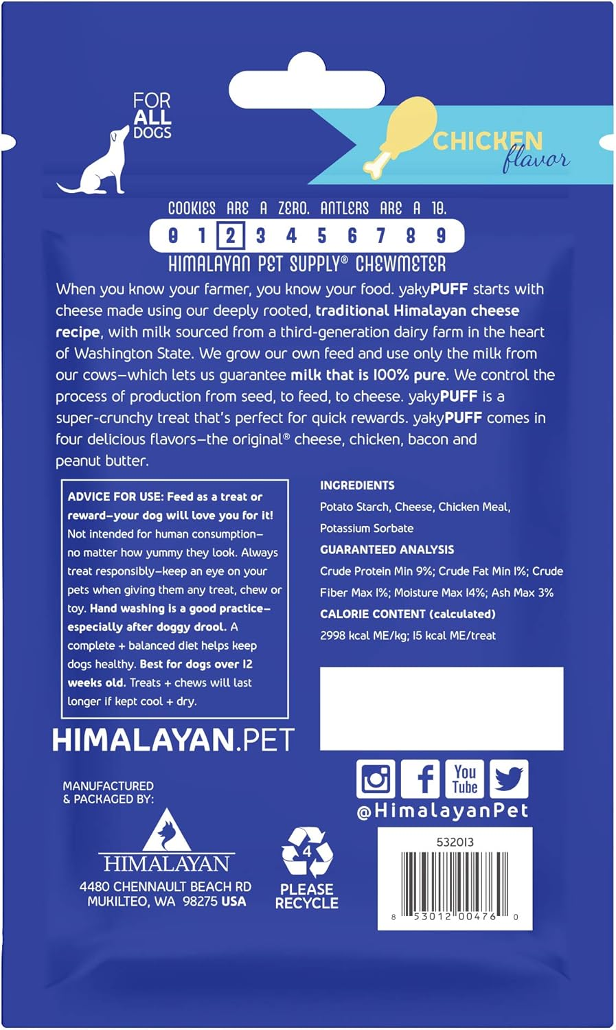 Himalayan Yaky Snacks Grain-Free Chicken Chews Dog Treat, 60Ml image number 5