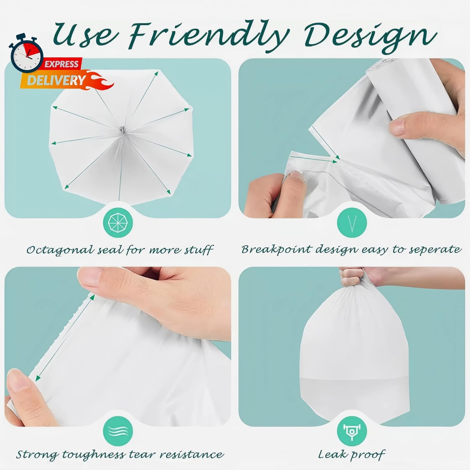 300 Pcs Clear Strong Tiny Garbage Bags for Mini Desk Trash Can, Bin Liners for Mini Desktop Bin, 0.5 Gal Trash Bags Small, Food Waste Bags, Bathroom Office Car Trash Bags (Transparent)