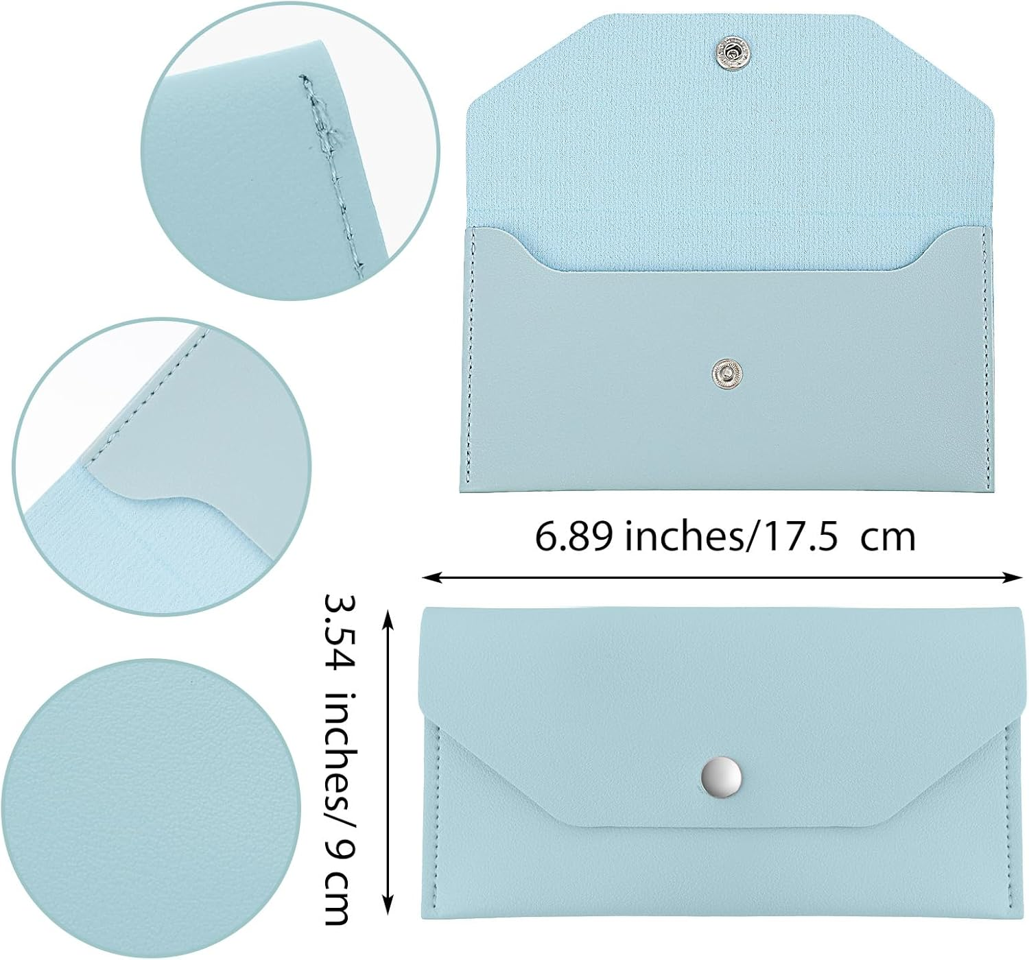 Teaaha Cash Wallet Genuine Leather Money Stuffing Wallets Organizer Reusable Budget Envelope Wallet Retro Clutch Wallets for Men Women Cash Check Billing, Minimalist Design image number 5