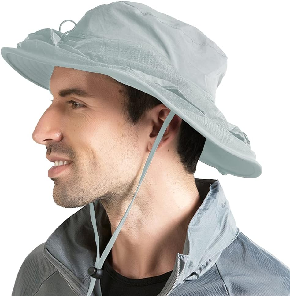 Peicees Mosquito Head Net Hat, Fishing Hat Safari Hat Sun Bucket Hat Adventure Hat with 360&deg; Net Mesh Protection from Insect Bug Bee Flies Mosquito Gnats for Men Women, Outdoors Hunting Camping Hiking image number 4