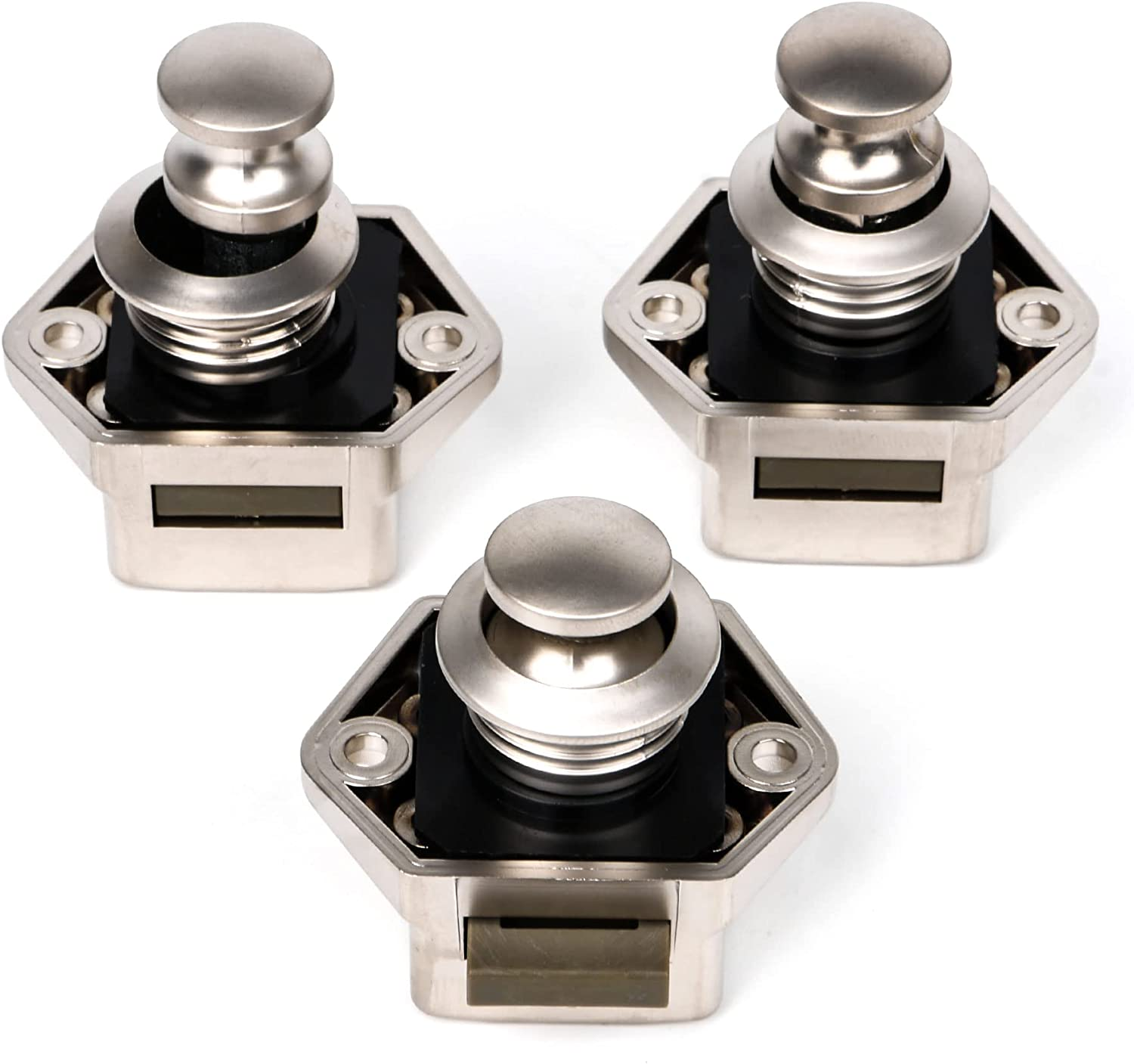 BQLZR 20Mm Opening Hole Push Button Keyless Lock Latch Cupboard Caravan Lock for RV Drawer Cabinet Door Thickness 15-27Mm Pack of 10 image number 2