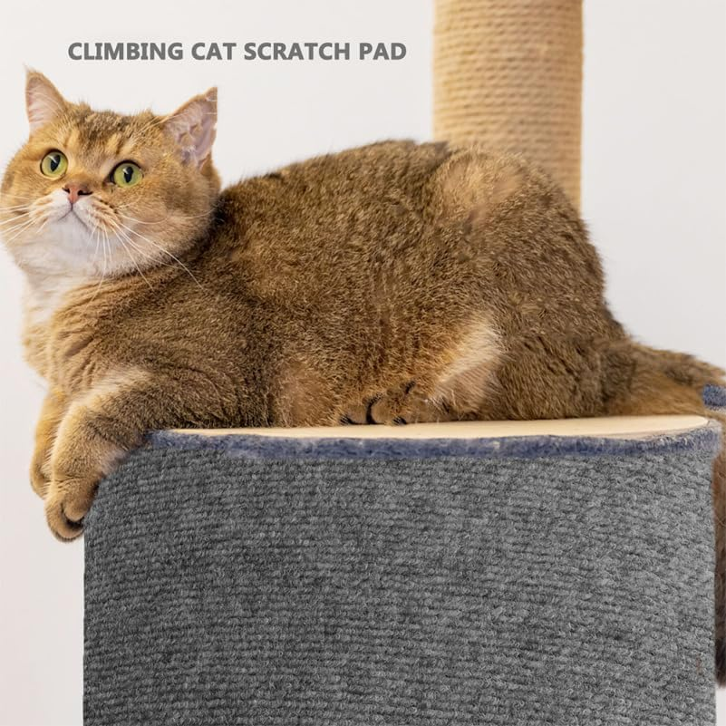 HANABASS Cat Scratch Pad 30X60Cm Self-Adhesive Furniture Protector Cuttable Cat Scratcher Mat for Couch and Trees Light Grey - Light Grey image number 4