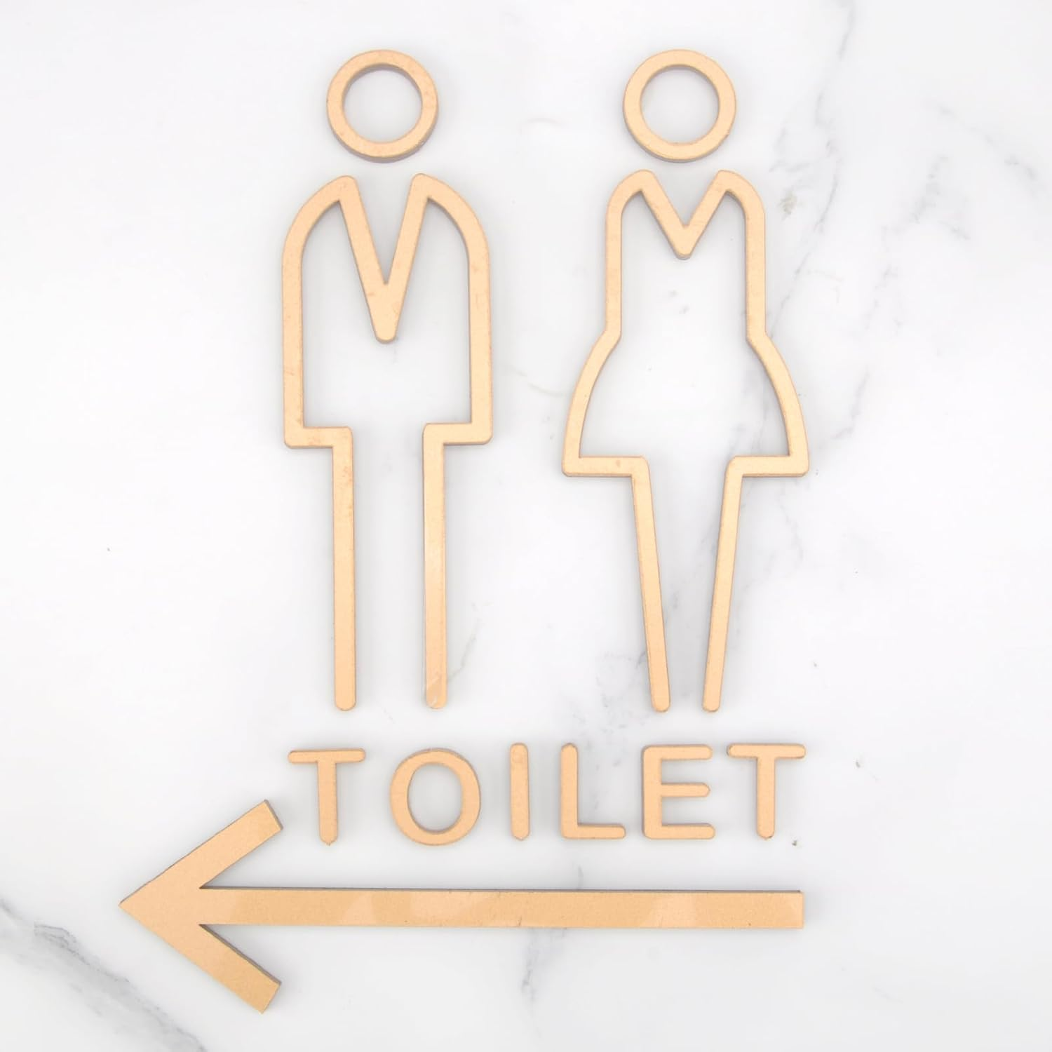 VOSSOT Self-Adhesive Toilet Sign Set of 4 - Guest Sticker, Door Sign, Ideal Decoration for Indoor and Outdoor Use (Gold) image number 4