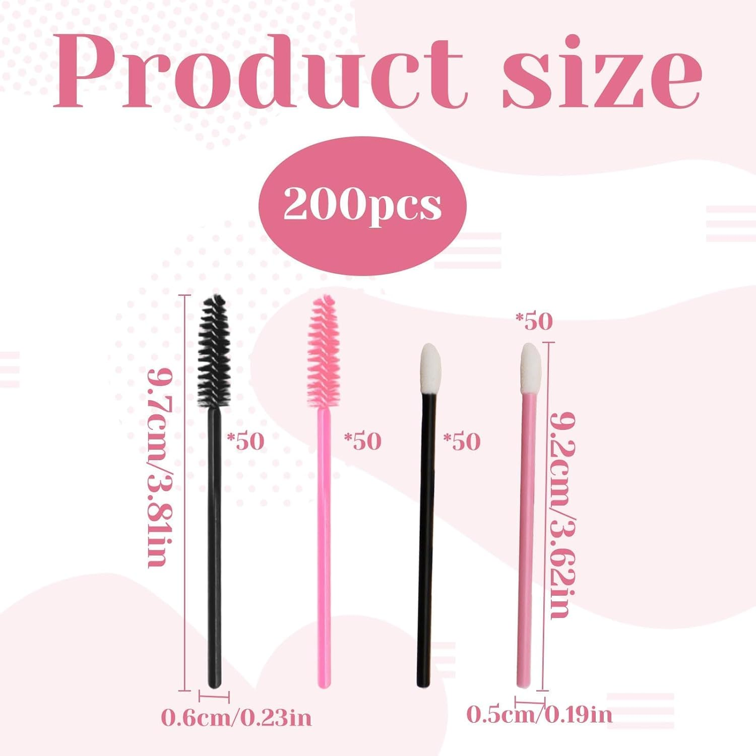 100Pcs Mascara Wands Eyelash Brushes, 100Pcs Lip Scrubber Brush, Disposable Makeup Tool Set, Eyebrow Brush Cosmetic Makeup Brush Tool Kits, Ideal for Mascara, Lip Gloss and Lipstick Testing