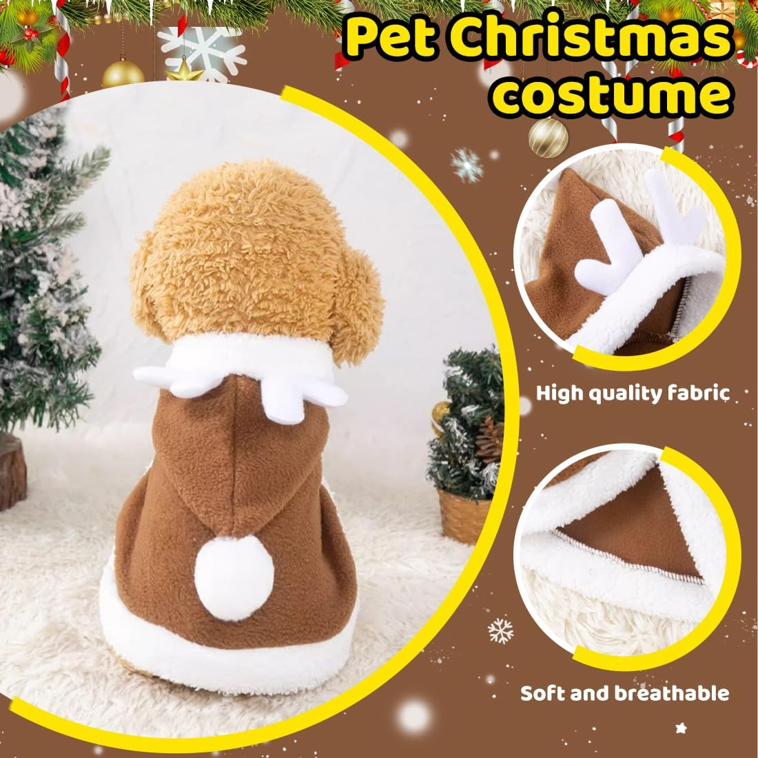 GXGM Clothes for Pets Santa Claus, Pet Christmas Costume, Cats Dogs Christmas Costume, Christmas Pet Clothes, for New Year Christmas Party Cute Cats and Dogs Costume(C)