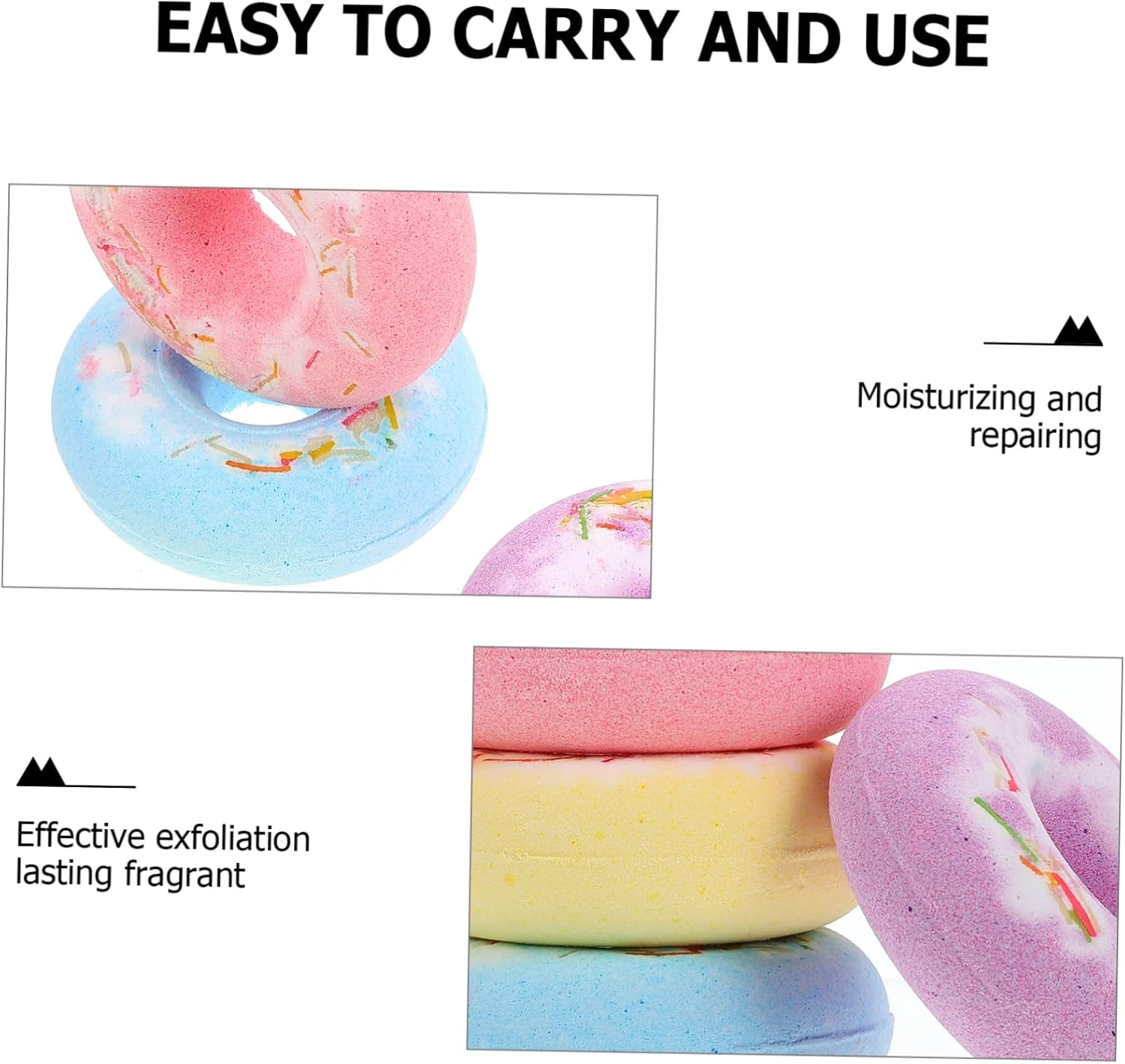 PLAFOPE 4 Pack Bath Salt Cake Shape Bath Experience for Relaxation Random Color