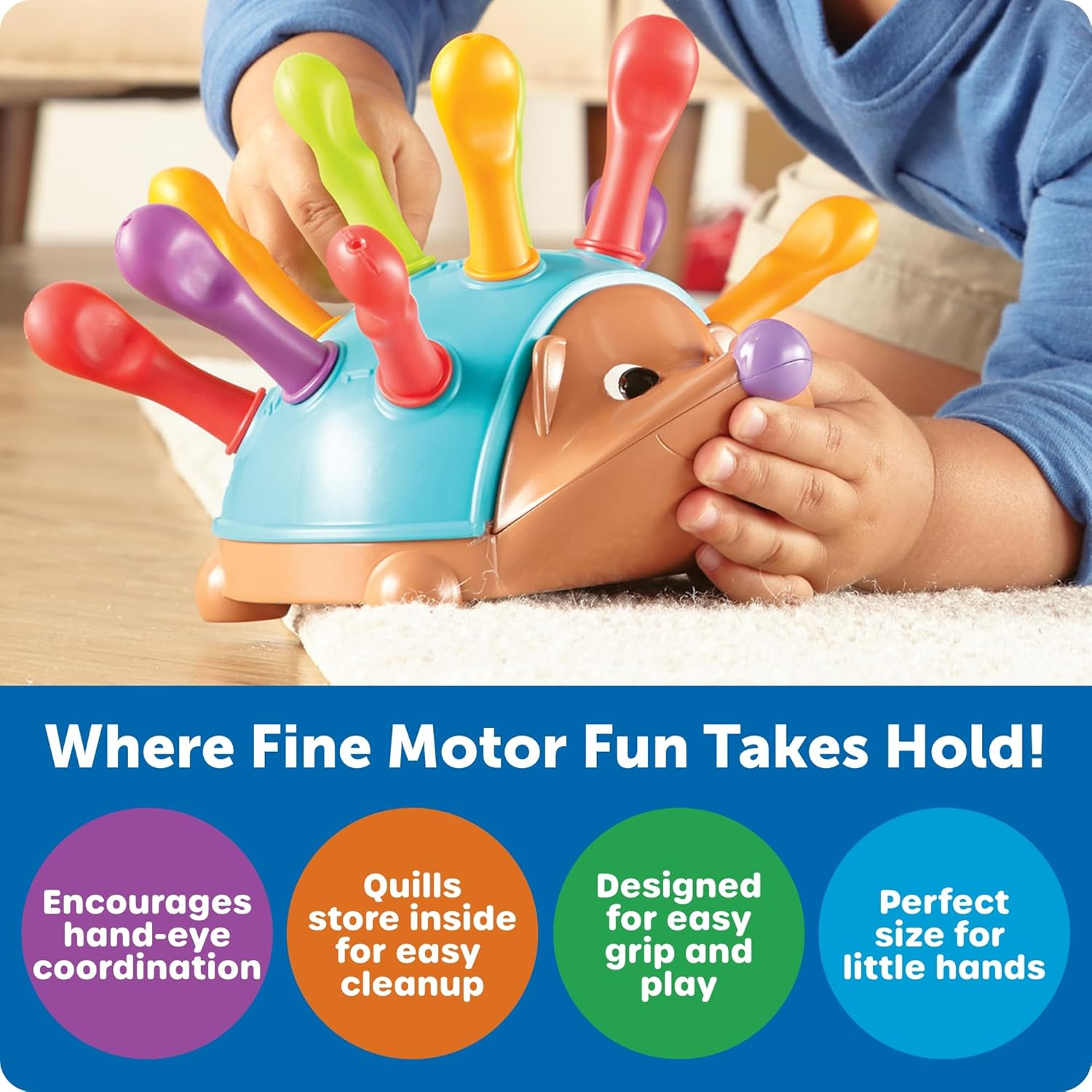 Learning Resources Spike the Fine Motor Hedgehog - 14 Pieces, Ages 18+ Months Toddler Learning Toys, Fine Motor and Sensory Toys, Educational Toys for Toddlers, Montessori Toys image number 6