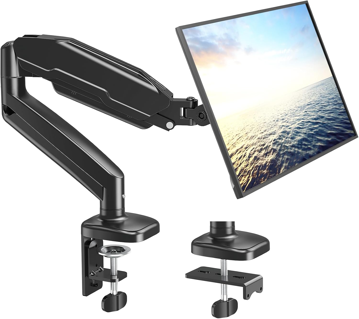 Mount PRO Single Monitor Mount,Articulating Gas Spring Monitor Arm,Fits 13 to 32 Inch LCD Computer Monitors,Holds 17.8Lbs,Adjustable VESA Mount Desk Stand with Clamp,Grommet Base,Vesa 75X75,100X100 image number 4