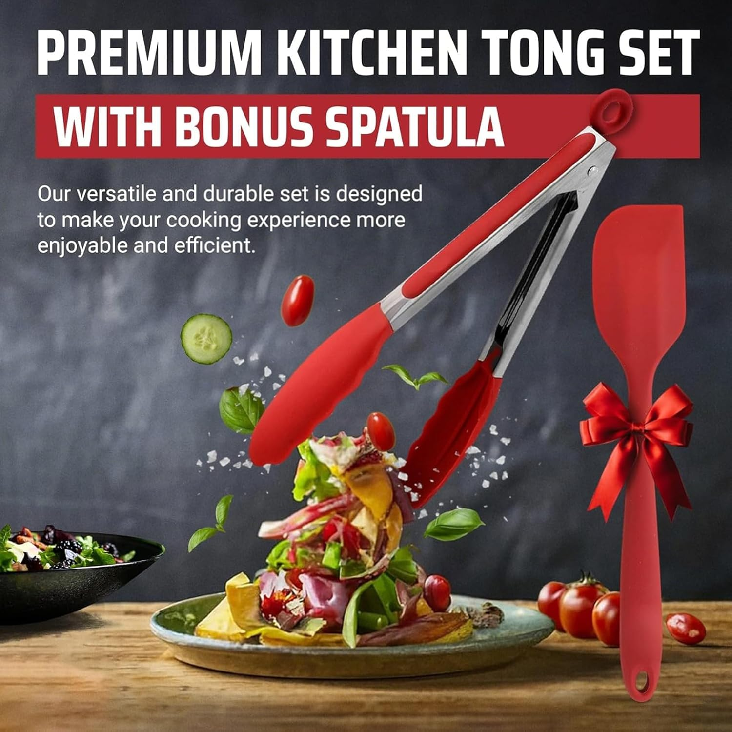 GHQHSQ Tongs for Cooking - Heat Resistant 600 Degrees Stainless Steel Kitchen Tong,Heavy Duty Metal Locking Tongs - Perfect for Food,Salad and BBQ Set of 4 (7",9" and 12")