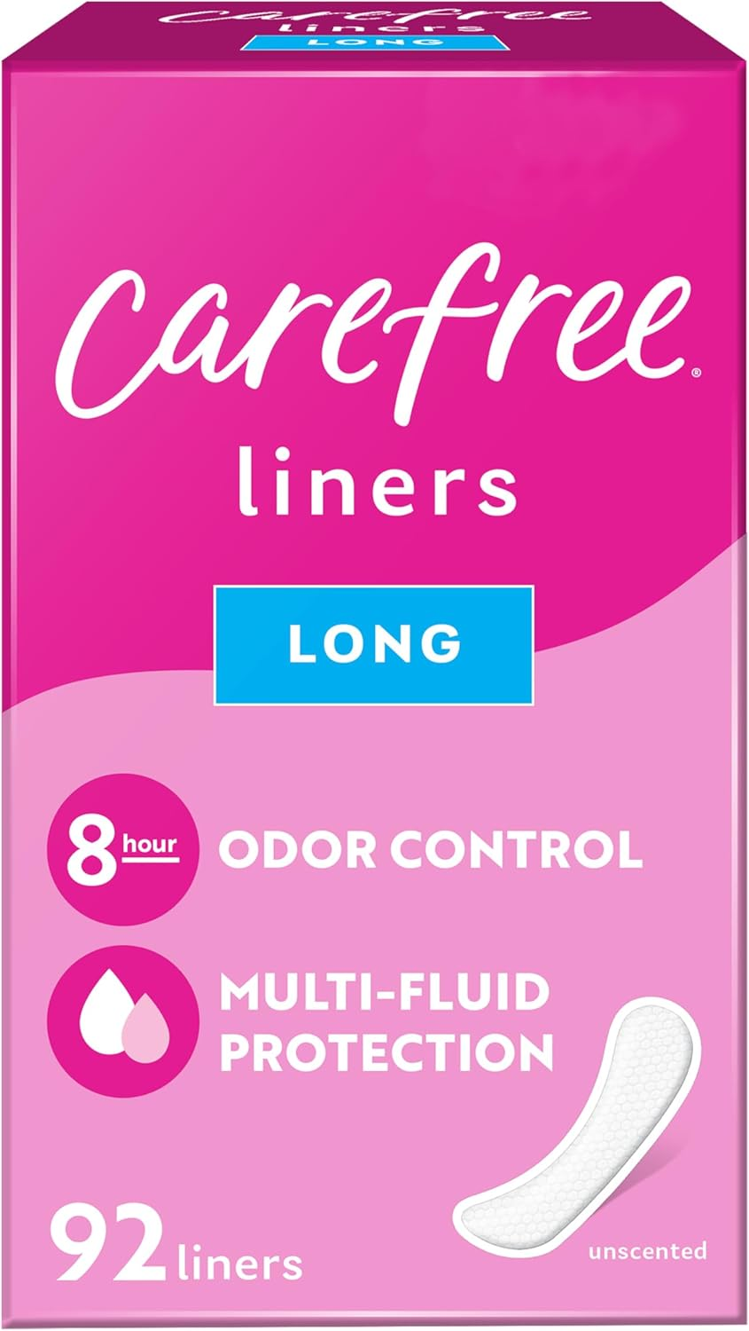 Carefree Acti-Fresh Ultra-Thin Panty Liners, Long to Go, Unscented - 92 Count image number 3