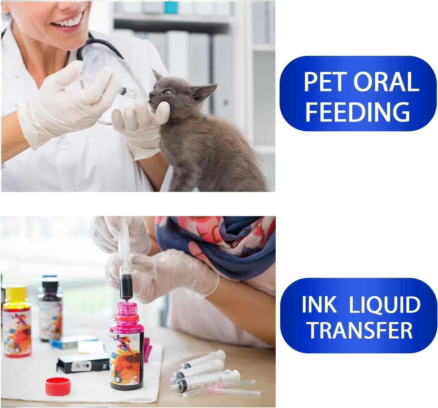 20 Pack 3Ml/Cc Plastic Syringe Liquid Measuring Syringe Tools Individually Sealed with Measurement for Scientific Labs, Measuring Liquids, Feeding Pets, Oil or Glue Applicator image number 1