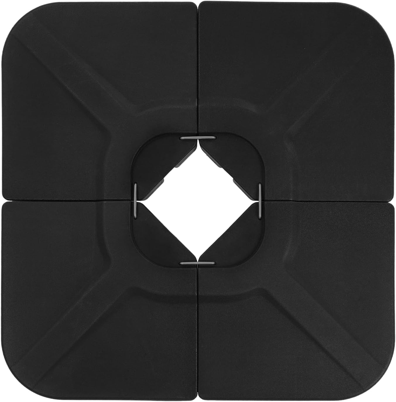 JEAREY 230Lb 4-Pieces Heavy-Duty Umbrella Large Base Stand Cantilever Offset Patio Umbrella Stand Square Large Base Plate with Locking Black for Water or Sand (Black) image number 3