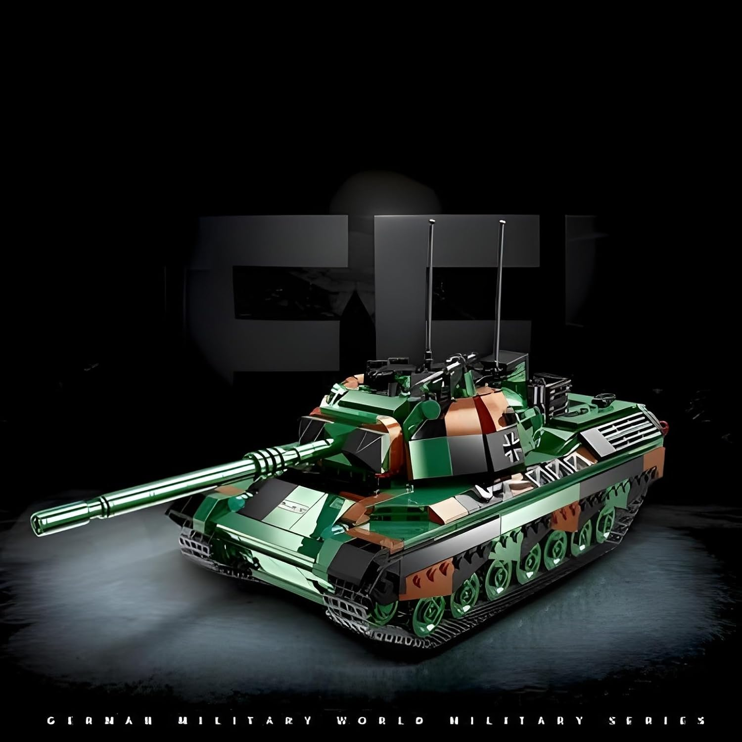 Ebortsin Technik Tank Building Blocks Set, WW2 Tank Clamping Blocks, Military Tank Toy, 1145 Pieces Building Blocks, Leopard 1 Tank Model Kit, Gift for Adults and Children - Pzh-2000 image number 4