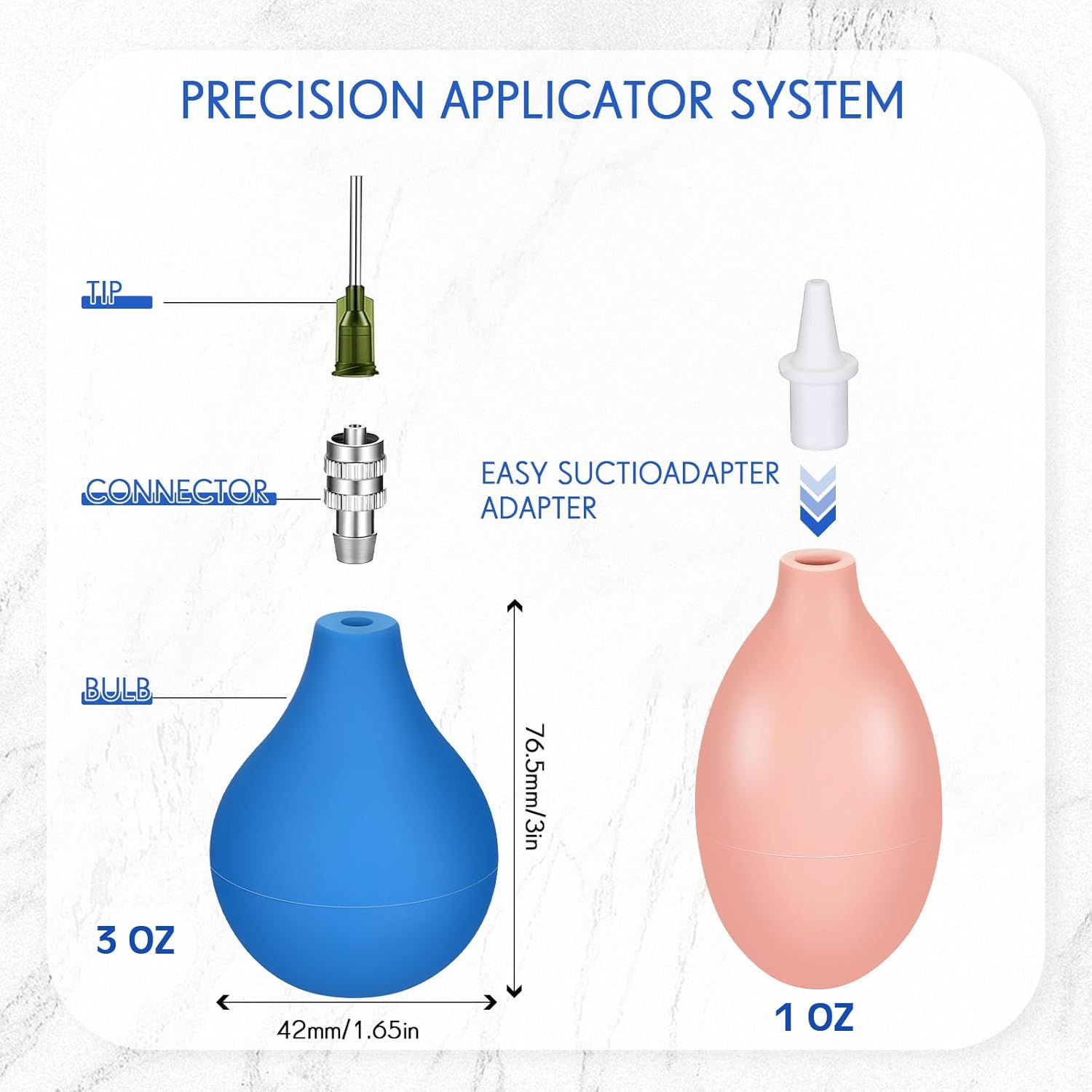 Dandat 102 Pcs Pottery Tools Supplies Ceramic Precision Applicator, Precision Tips Applicator for Ceramic Bottles Glaze 3 Ounce Clay Tools Set, Slip Trailing Pottery Glaze Squeeze Bottle - 51, Bright image number 5