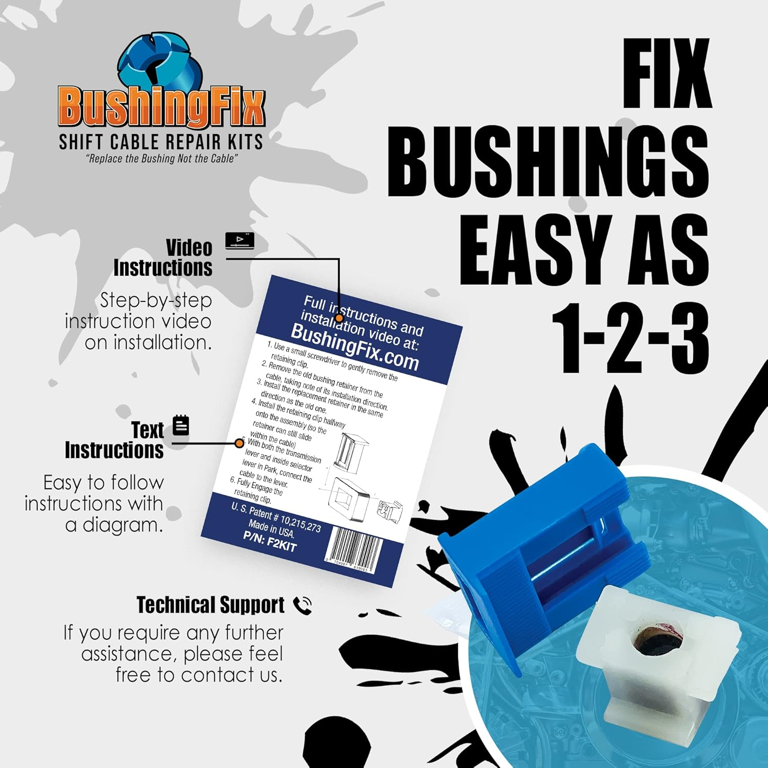 Bushing Fix F2KIT1 - Transmission Shift Cable Bushing Repair image number 4