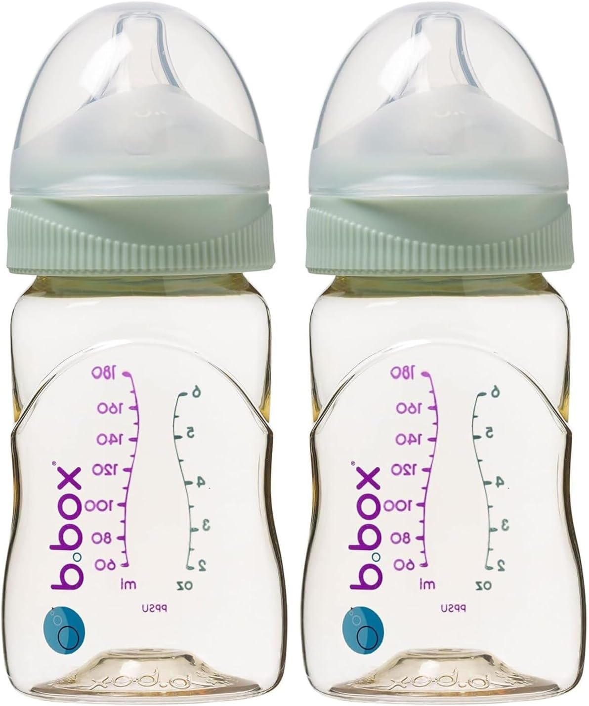 B.Box PPSU Breastfed Baby Bottle, Sage, 180 Ml Capacity