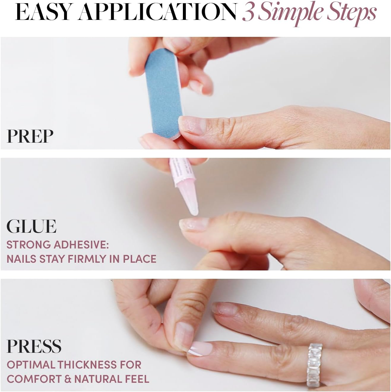 Glamnetic Press-On Nails - Red Affair | 30 Red Glitter French Tip Almond Nails with Glossy Finish | 15 Sizes - 1 Set of 30 Nails with Glue image number 3