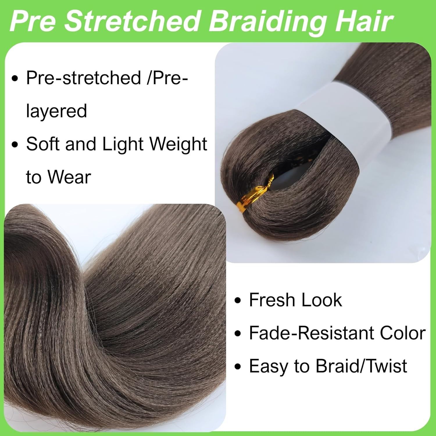 Dark Brown Braiding Hair Pre Stretched Knotless Mermaid Braiding Hair for Boho Braiding Deep Wace Colour 4 Micro Curl Boho Hair for Braiding (5 Packs) image number 5