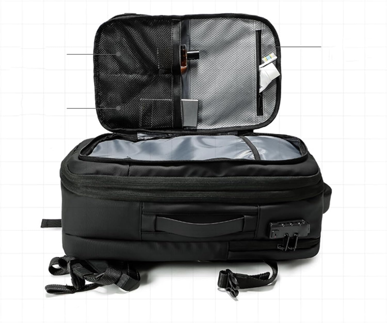 Vacuum Backpack, Water Expandable Vacpack with Vacuum Compression 17 Inch Large Capacity, Business Back Pack, anti Theft Backpack for Travel image number 3