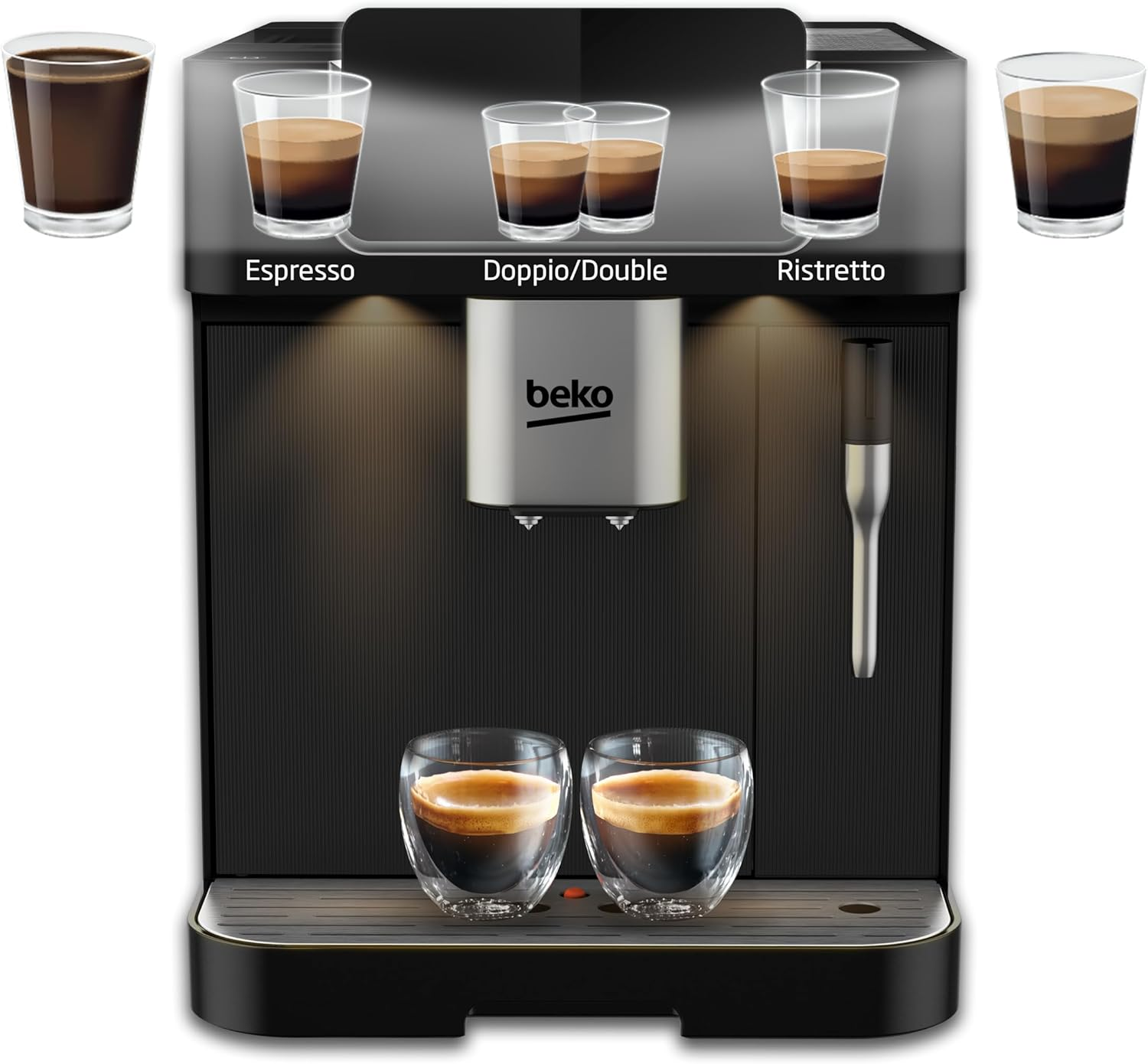 Beko Caffeexperto Bean to Cup Coffee Espresso Machine CEG7302B | Black | Colour Touch Screen Display | 2L Capacity |19 Bar Pressure | 2 Coffee Nozzles & Milk Frother image number 4