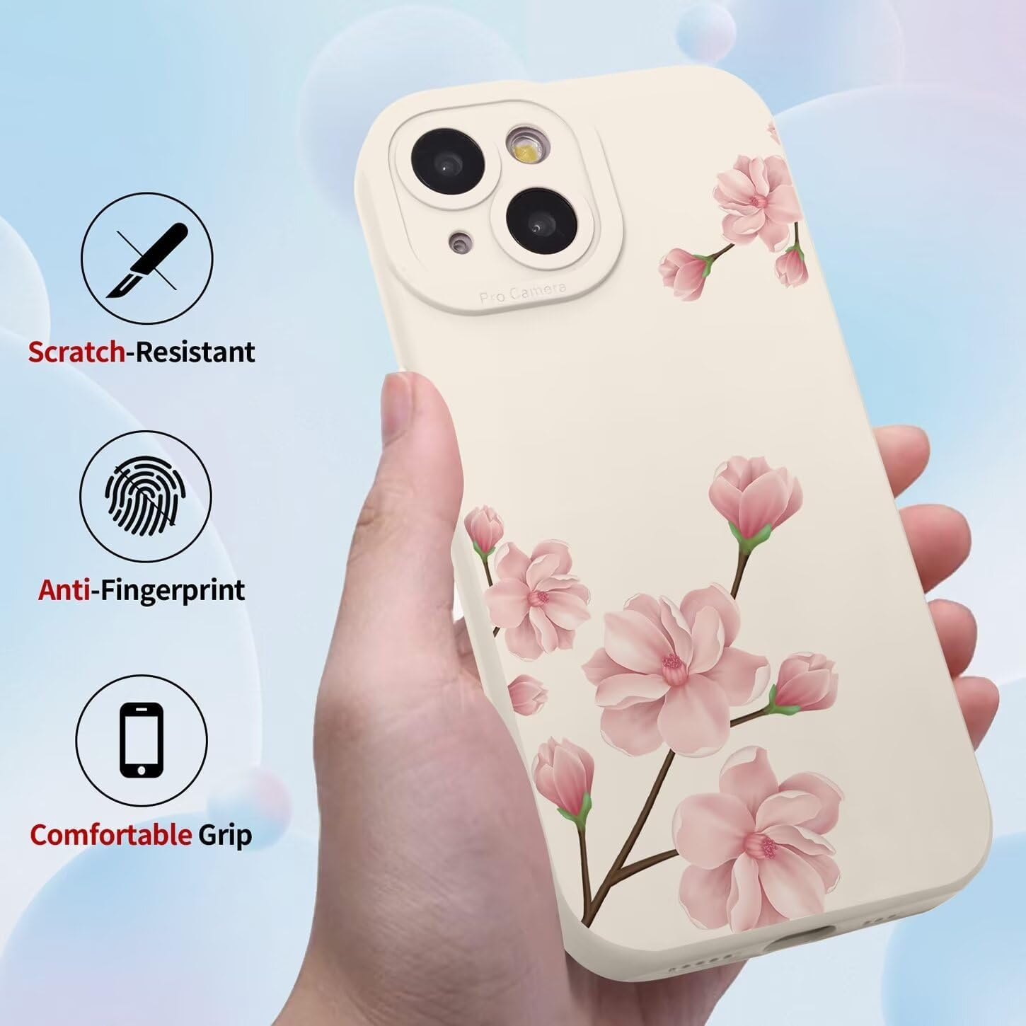 ILING Liquid Silicone Case for Xiaomi 15 5G, Ultra Thin Elegant Flowers and Cute Cartoon Pattern Women'S Mobile Phone Case, Soft TPU Bumper Shockproof Protective Case (White Q07) - Purple Q13 image number 4