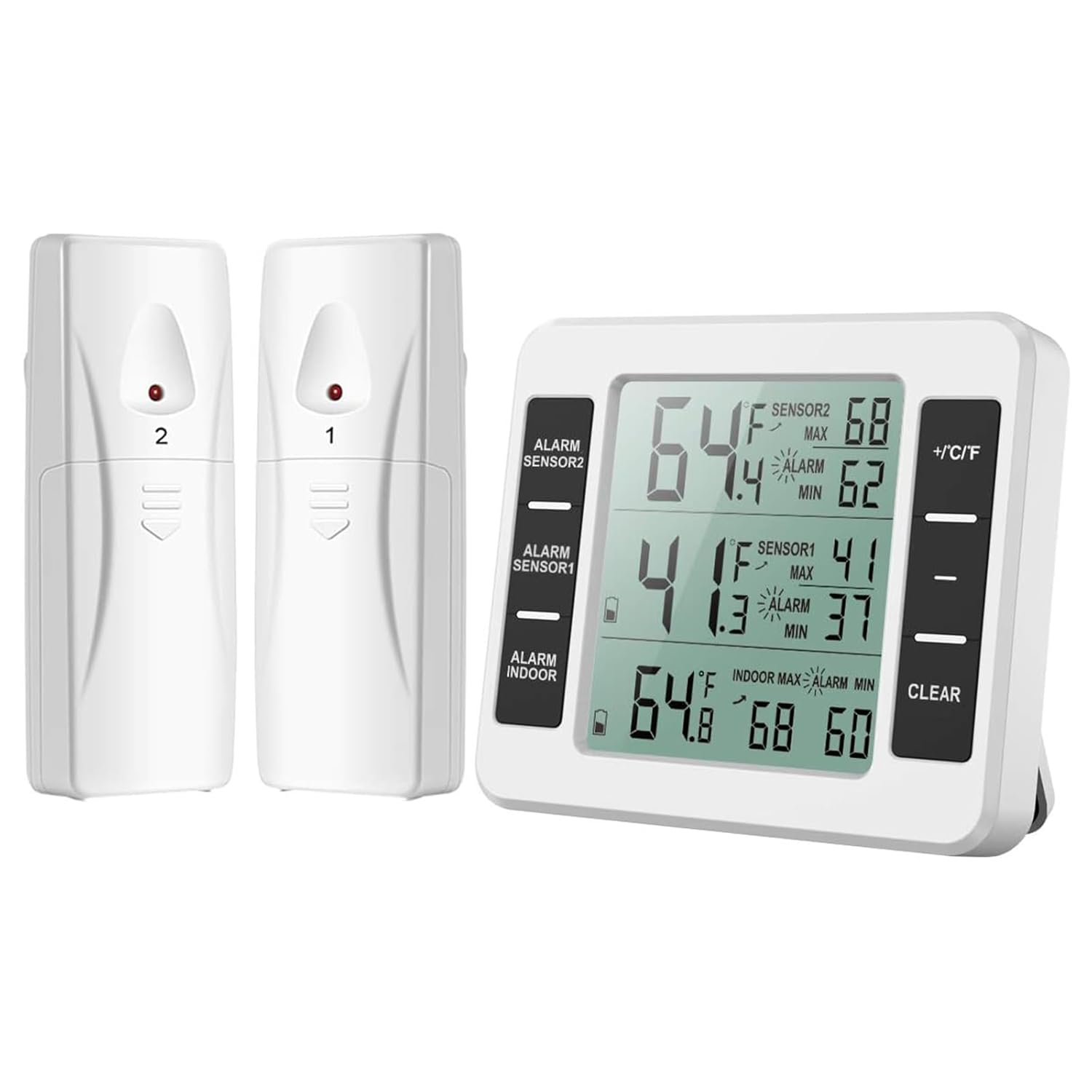 ​​Refrigerator Digital Thermometer Hygrometer, Fridge Thermometer with 2 Sensors, Temperature Alarm, Min/Max, Temperature Trend Display, Indoor Room Thermometers for Home, Restaurant, Bar image number 3