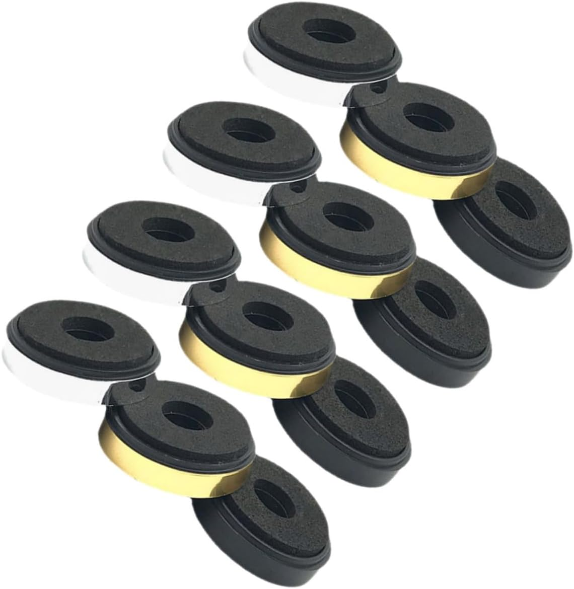 PHENOFICE 12Pcs Speaker Isolation Feet Pads Vibration Damper Speaker Spikes Floor Protector for Audio Amplifier Subwoofer Stand with Gold, Silver and Black Colors for Home Theater and Hifi Systems image number 3