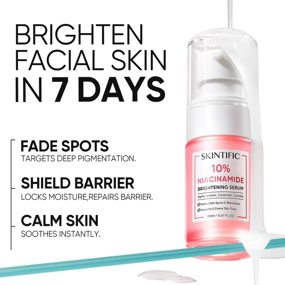 Skintific 10% Niacinamide Brightening Serum, 20Ml, Dark Spot Treatment with Alpha-Arbutin and Ceramide image number 3