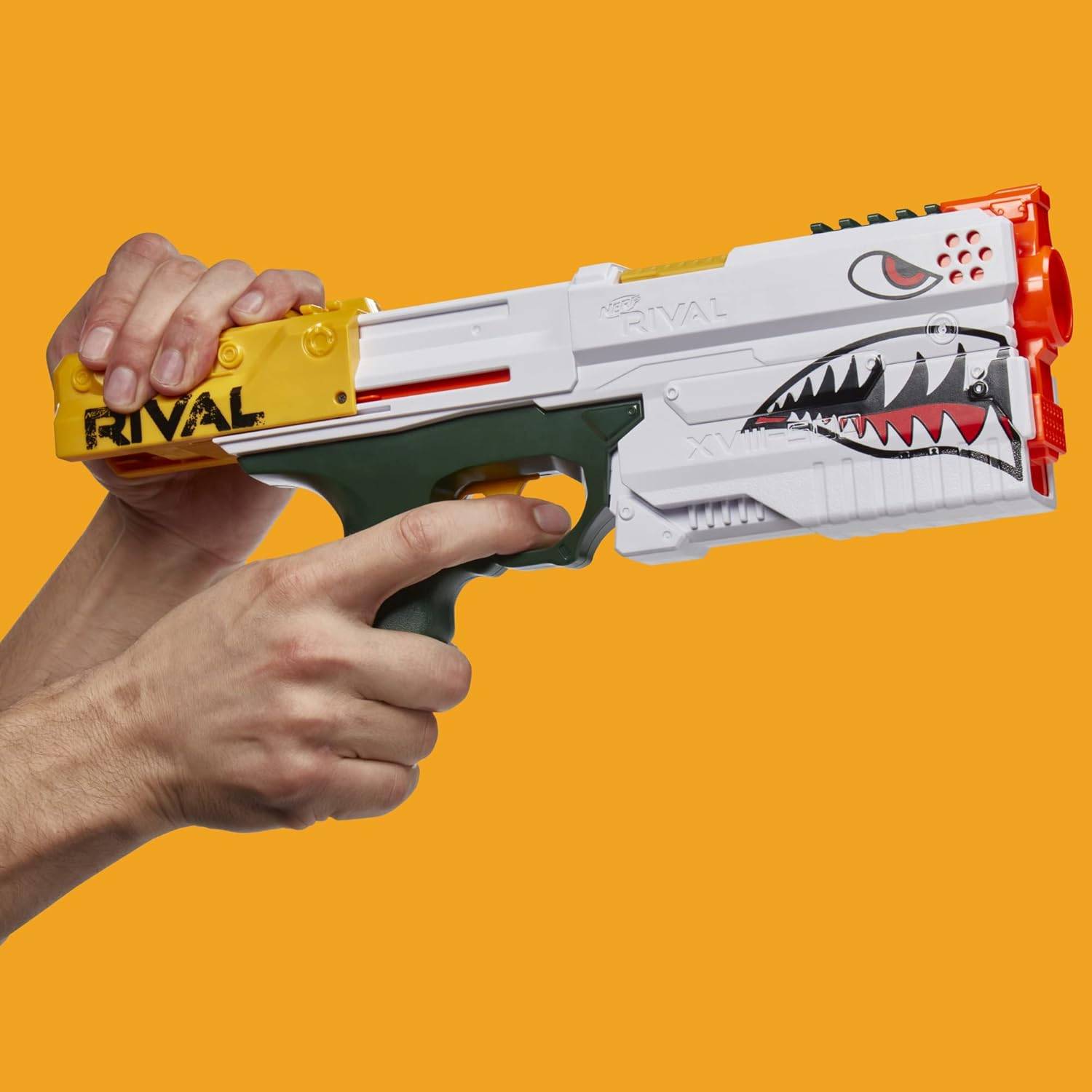NERF Rival Kronos XVIII-500 Blaster, Breech-Load, 5 Rival Rounds, Spring Action, 90 FPS Velocity, White Color Design (Amazon Exclusive), (F4729) image number 6