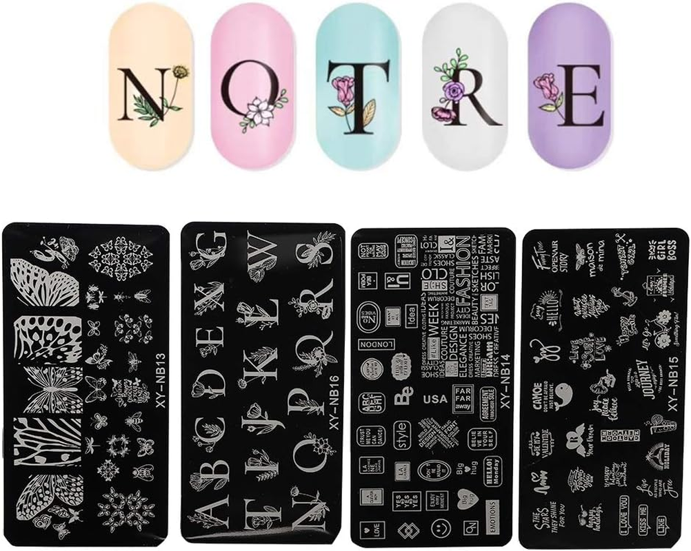 Nail Art Stencils, Durable without Deformation Nail Stamping Template, Convenient and Practical Not Easy to Fall off Exquisite Workmanship for Home Beauty Salon(13-16) image number 3