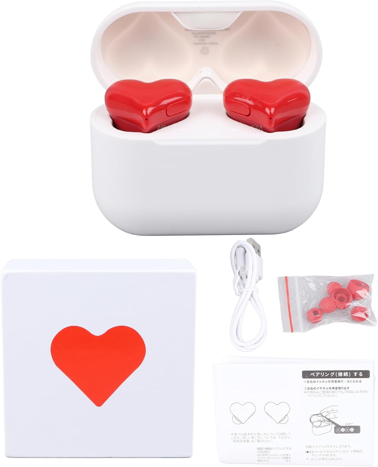 GOWENIC Wireless Earbuds, Stereo Sound Bluetooth Wireless Headphones with Noise Canceling, Heart Shaped Design and 3 Pairs Earbuds, for Phone Laptop image number 2