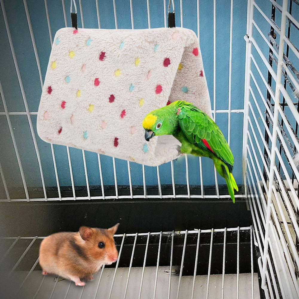 Fdit Plush Bird Nest Winter Warm Plush Hamster Hammock Hanging Cave Cage Birds House Hide for Sugar Glider Parrot Budgie Cockatoo (S) image number 3