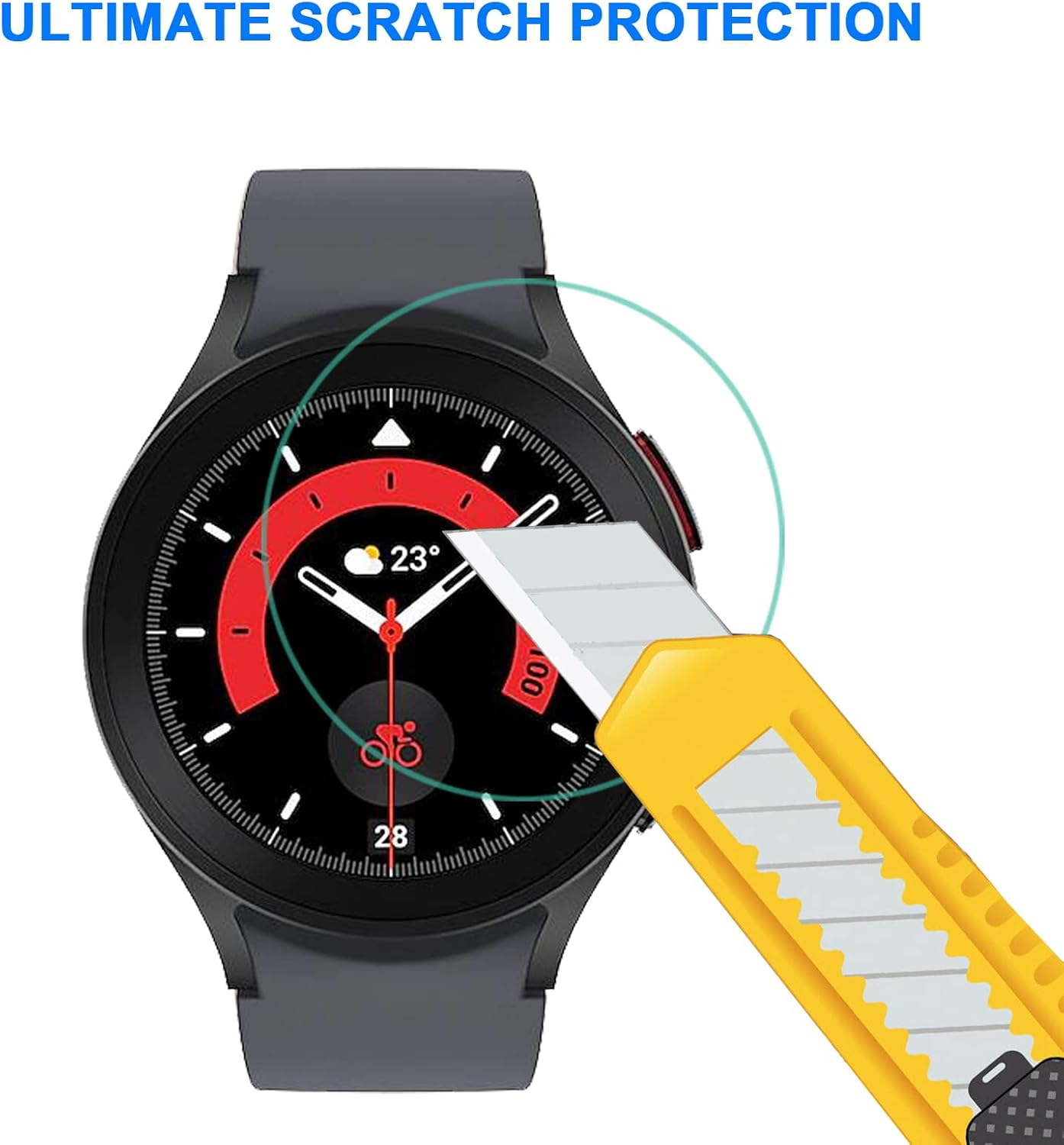 HEYUS [4 Pack] for Samsung Galaxy Watch 5 Pro 45Mm Screen Protector, HD Clear Bubble Free Anti-Scratch 9H Hardness Tempered Glass