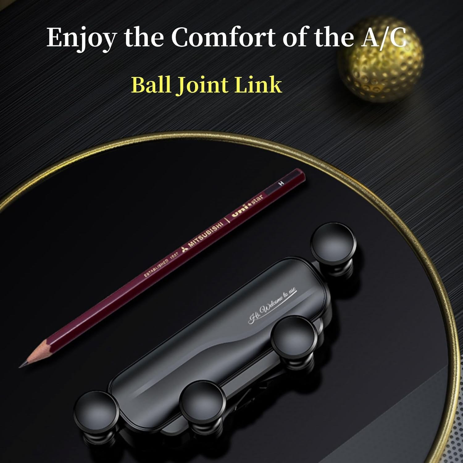 Qruilantu Car Vent Phone Mount Gravity Cell Phone Holder Never Blocking Vent with Rotatable Swing Arm Hands Free Universal Extension Clip Air Phone Holder Car Fit for All Phones Iphone Samsung - Black image number 2