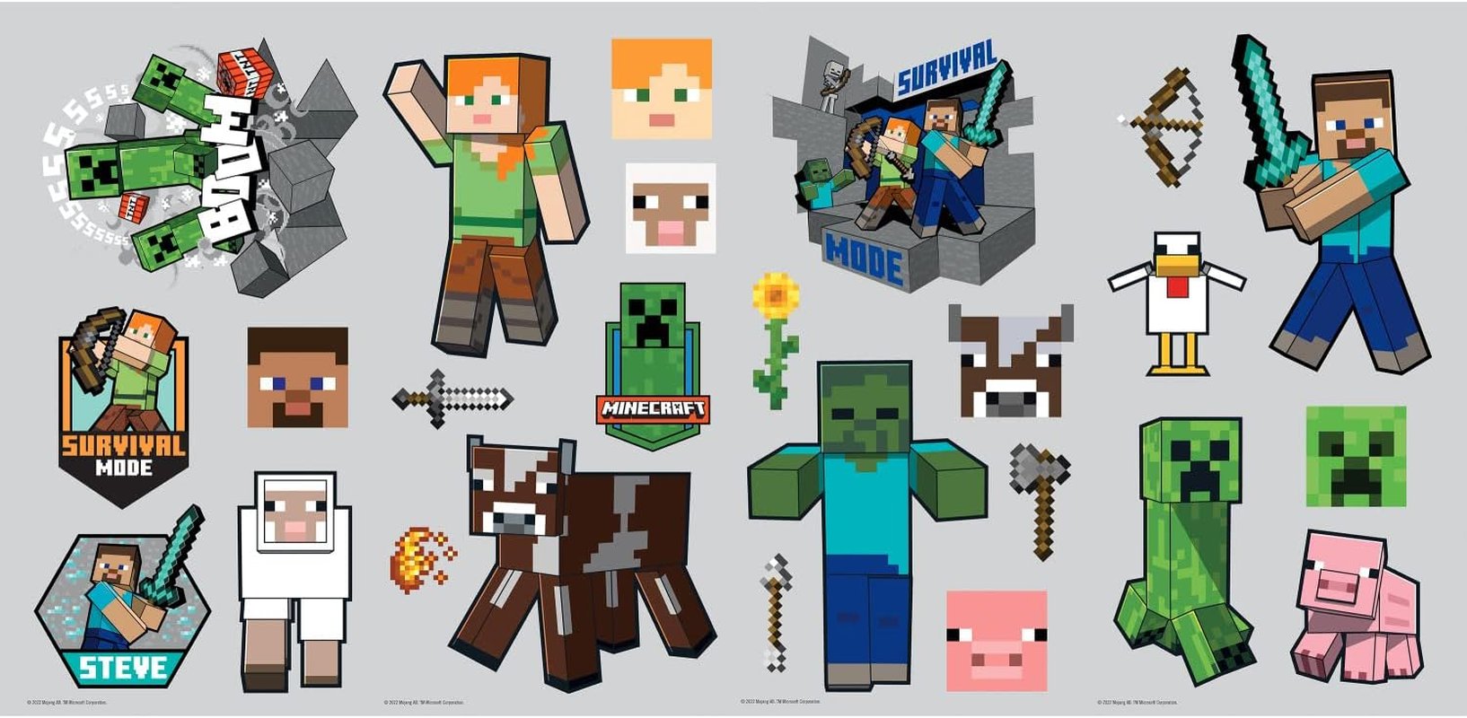 Roommates RMK5366SCS Minecraft Characters Peel and Stick Wall Decals image number 4