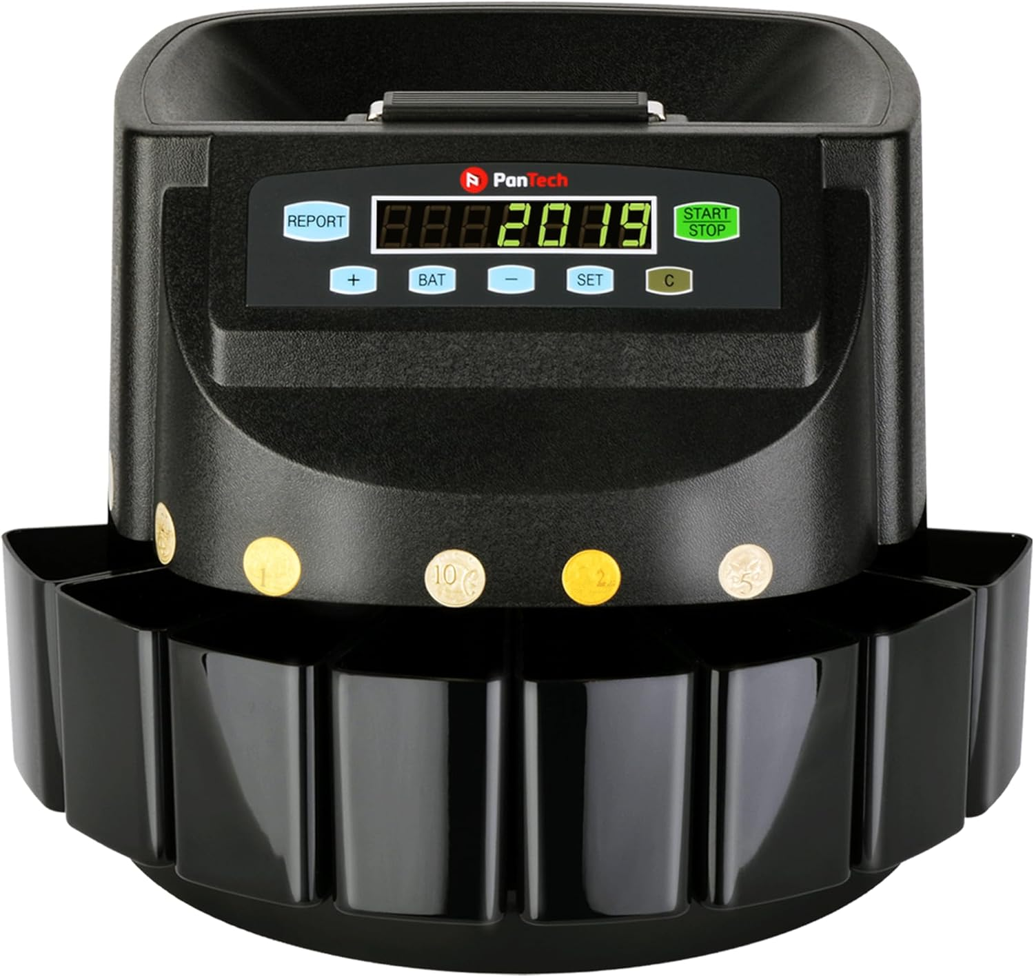 Pantech Australian Coin Counter-Money Coin Counting Machine - High-Speed Coin Sorter, up to 330 Units/Min &ndash; Black Color - LCD Display, Anti-Jam Function, Large Capacity Hopper image number 5