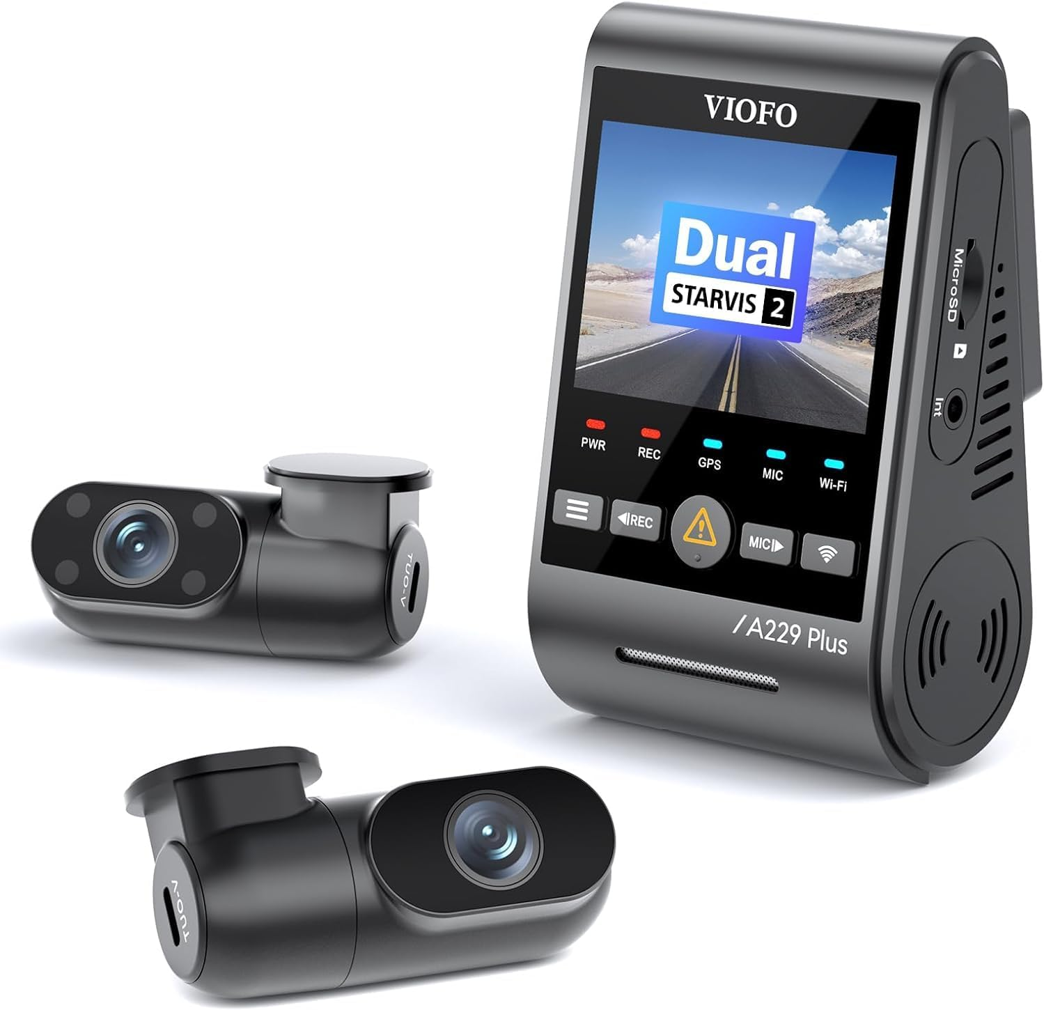 VIOFO A229 plus 3 Channel Dash Cam, Dual STARVIS 2 Sensors, 3-Channel HDR, 1440P+1440P+1080P Front inside and Rear Car Camera, 5Ghz Wi-Fi, Voice Control, Ultra-Precise GPS, 24 Hours Parking Mode image number 1