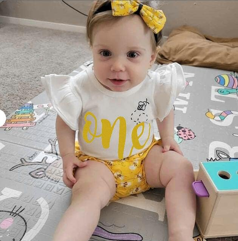 Baby Girl My First Easter Outfits Infant Letter Print Long Sleeve Romper+Bunny Pants+Headband 3Pcs Clothes image number 2