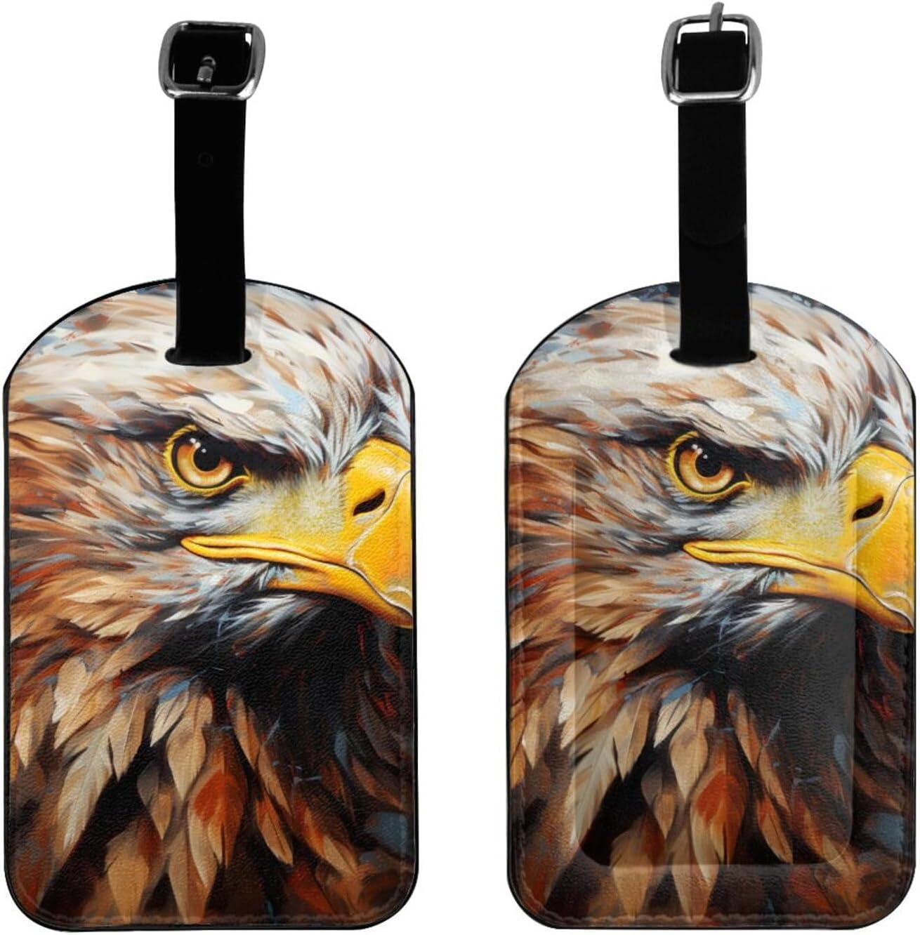 Eagle Print Elegant Tag Stylish Tag Luggage Tag 4.3 X 2.76 Inch for Suitcases Travel Bags