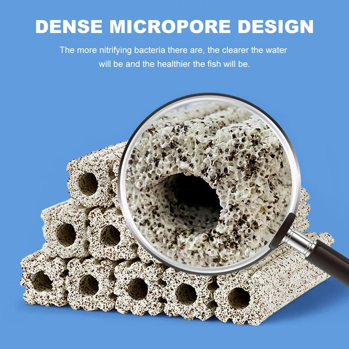 AIMALL Nano Quartz Stone Aquarium Filter Media, Bacterial House Water Purification Blocks, Universal Nitrification Bacteria Support