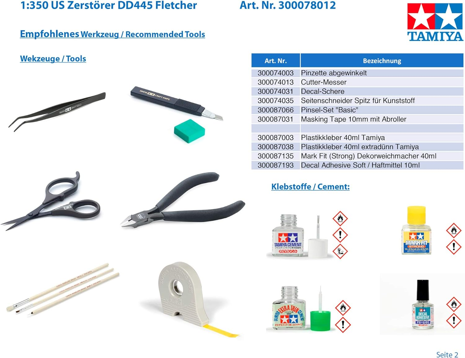 Tamiya U.S. Fletcher Class Destroyer Model Kit image number 2