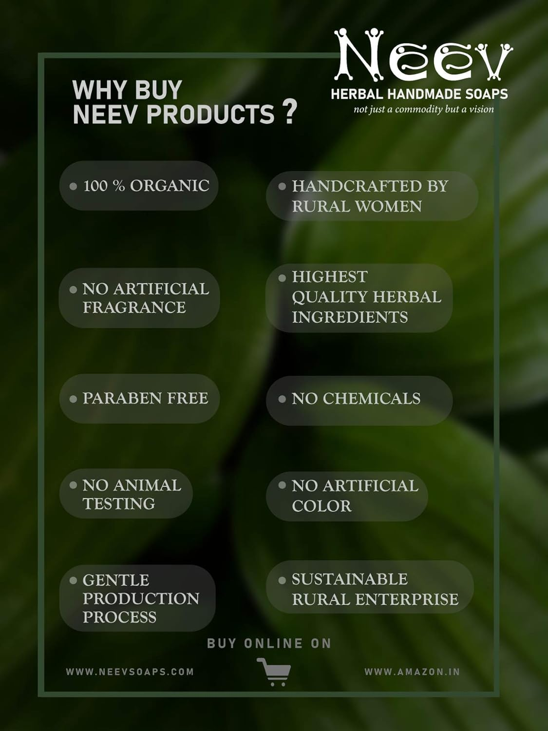 Neev Herbal Handmade Soaps Moringa Vetiver Soap (100Gm) - Set of 3