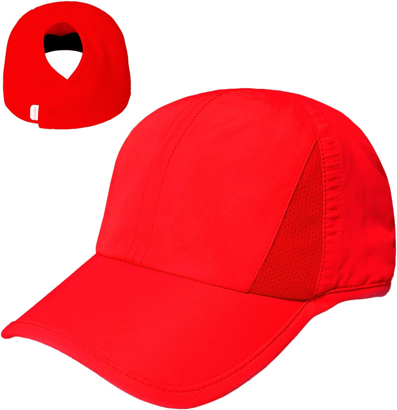 Ponyflo Active Ponytail Hat - Ponytail Caps for Women, Running Hat for Women, Curly Hair Ponytail Hat, Gym Ponytail Hats