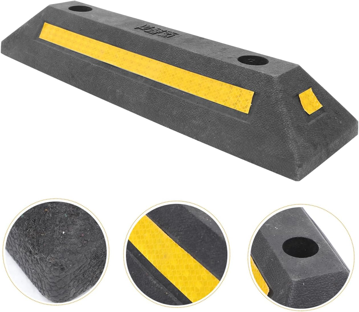 ULTECHNOVO Garage Car Stopper Wheel Stop Stoppers for Parking Stops Made of Sturdy Rubber image number 3