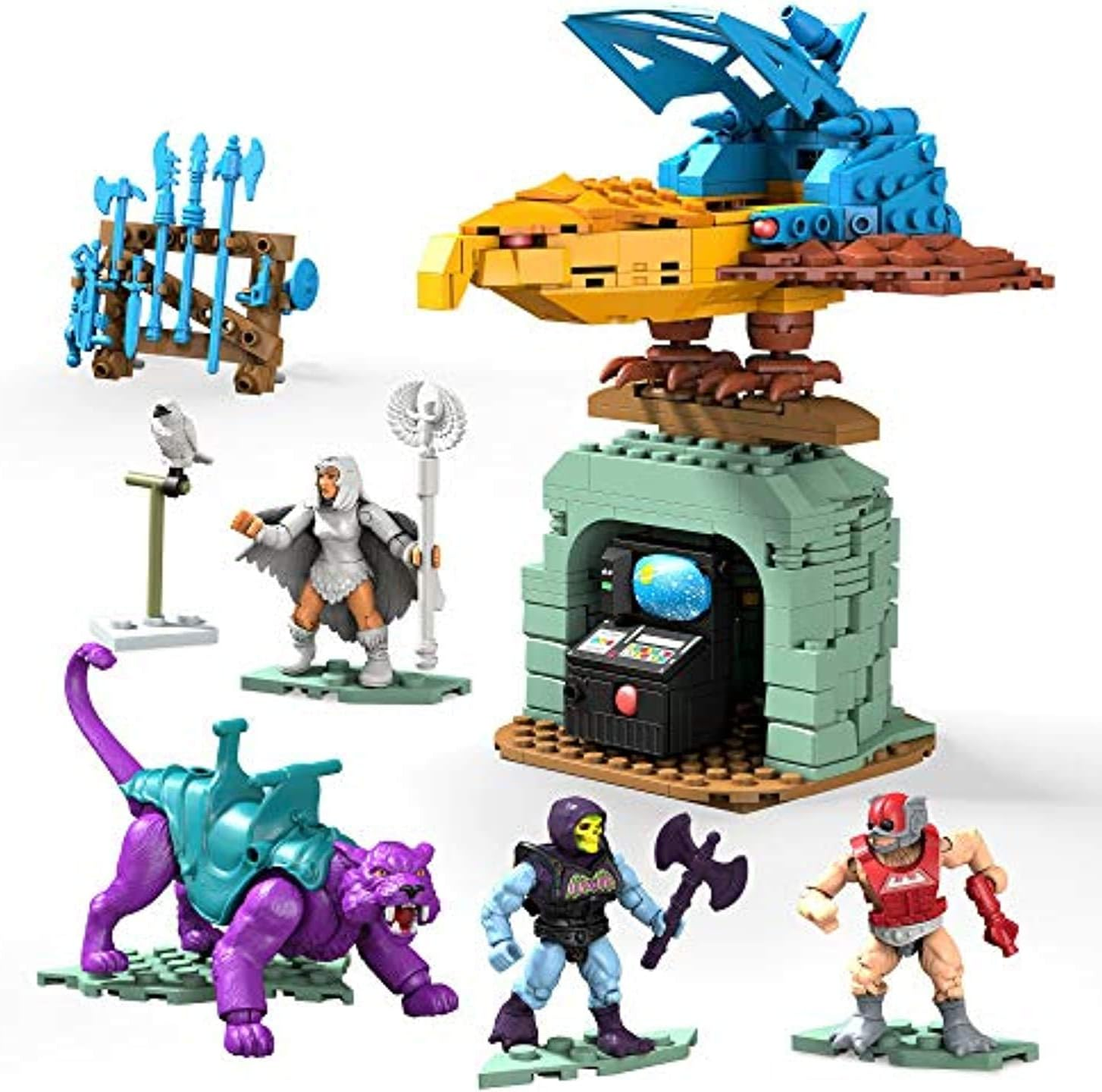MEGA Construx GPH24 Probuilder Masters of the Universe Classic Point Dread, Construction Set Including 3 Micro Action Figures with Movement Points, Toy from 8 Years image number 6