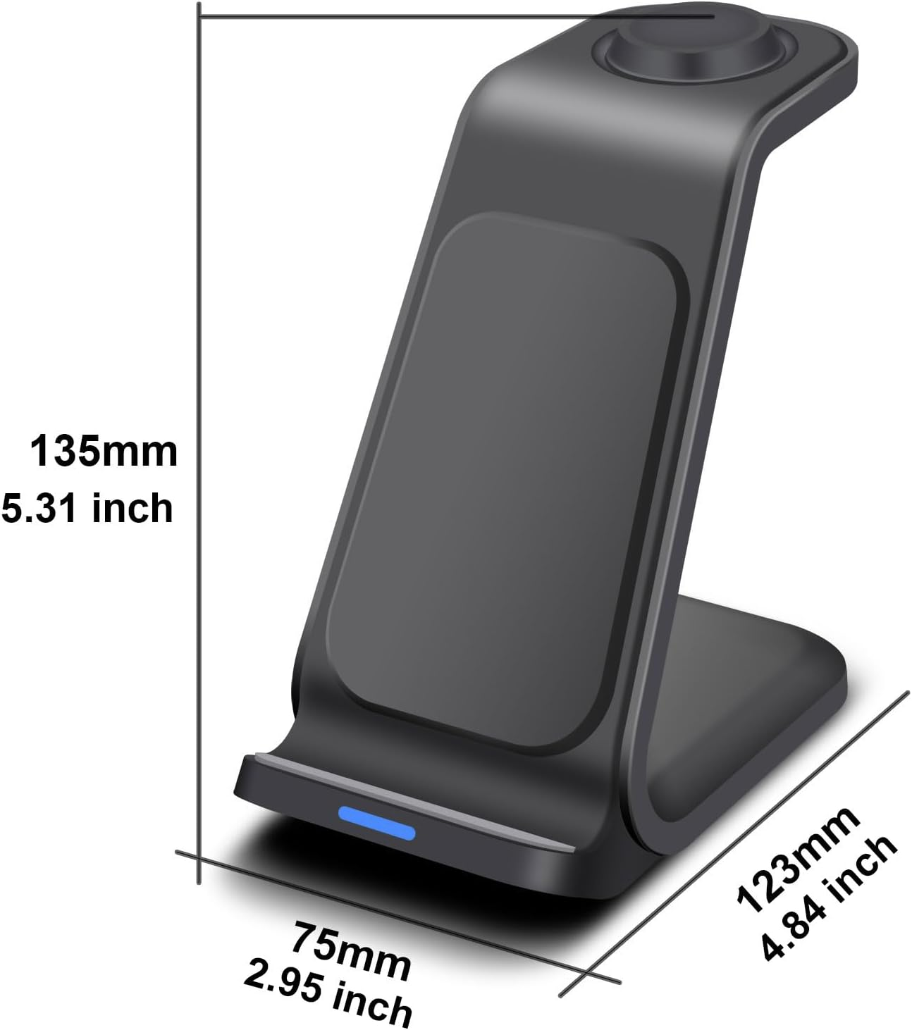 3 in 1 Wireless Charging Station,15W Fast Wireless Charger Stand for Samsung Galaxy S25/S24/S23/S22/S21/S20/S10,Note 20/10, Galaxy Buds Pro, Galaxy Watch7/6/5 Pro/5/4/3/Active 2 image number 4