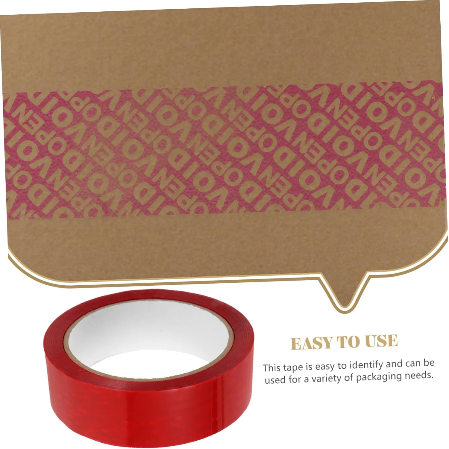 TEHAUX 1Roll Tamper Evident Tape Security Packing Tape with Voidopen Feature Meters Anti-Tampering and Theft Deterrent for Business Packaging and Storage